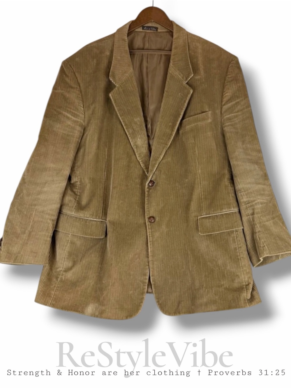VINTAGE MONSIEUR ADOLFO Men’s Size 48R Blazer Suit Coat Corduroy Lined